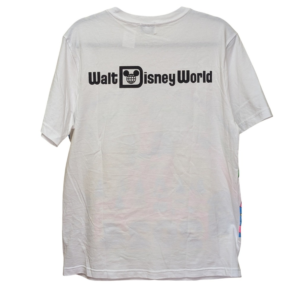 Disney 2024 Neon Retro Castle WDW Graphic T Shirt White Unisex Adult MED Reg Fit - Picture 5 of 7